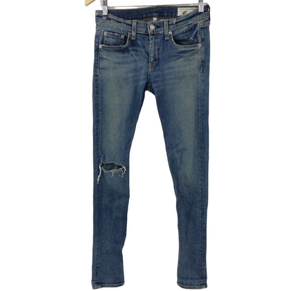 Rag & Bone Cate Mid Rise Skinny Jeans Size 26 Water St Destroyed Distressed